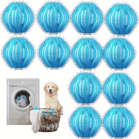 Resim 12 adet Tekrar Kullanılabilir Pet Saç Temizleyici - Verimli Köpek ve Kedi Saç Yakalayıcı, Elektrikli Olmayan, Temizlemesi Kolay, Yıkama Makinelerinde Lint Artışını Önler, Yıkama için Pet Malzemeleri 