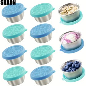 Resim SHAON 2/4/8 adet Sızdırmaz Silikon Kapaklı Paslanmaz Çelik Salata Takeout Kapları - 1.6oz, 304 Gıda Sınıfı Malzeme, Öğle Yemeği Kutuları, İş, Okul, Piknikler ve Seyahat için Mükemmel - Okul Sezonu İçin İdeal, Okul Öğle Yemeği Gereksinimleri | Modern Öğle Yemeği Kutusu | Dayanıklı Öğle Yemeği Kapları, Öğle Yemeği Kutuları 