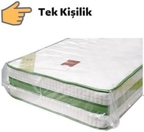 Resim Vakumsuz Şeffaf Tek Kişilik Yatak Baza Saklama Taşıma Kılıfı Poşeti Torbası - 10 Adet 