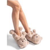 Resim Twigy Teddy Kadın,Garson Boy Hayvanlı Panduf Kahverengi 36/41 AA0663 Kahverengi 