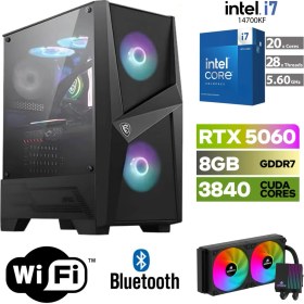 Resim MSI Şafak Masaüstü Bilgisayar Ddr5 – Rtx 5060 8gb – Intel I7 14700KF 32GB - 64GB Ddr5 Ram – 1tb M.2 SSD – Sıvı Sogutmalı – Windows 11 Pro Masaüstü Bilgisayar 