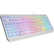 Resim Rampage KM-R57 Beyaz Rgb Aydınlatmalı Q Oyuncu Multmedia Klavye ve 12800 Dpı Mouse Gaming Set 