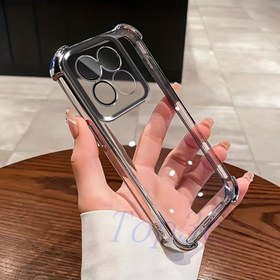 Resim Xiaomi 14T Pro/13T Pro/12T Pro/Mi14/Mi13/Mi12/Xiaomi 11 Lite 5G için Dört Köşe Düşme Koruma ile Şeffaf Telefon Kılıfı 