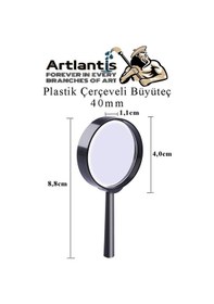 Resim Büyüteç 40 Mm 1 Adet 5x Plastik Sap Çerçeveli Büyüteç Merçek Okul Büro Ofis 