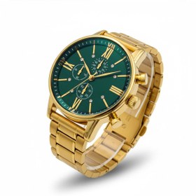 Resim Nicevia Haki Yuvarlak Kadran Unisex Saat – Gold Çelik | Zincir Roman Rakamlı 