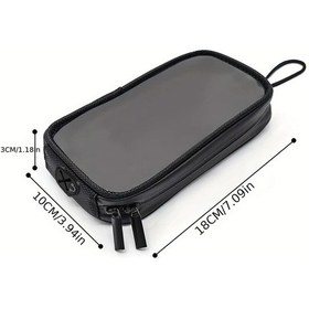 Resim Xuweiwei 1 Adet Siyah Motosiklet Depo Çantası Manyetik Su Geçirmez Navigasyon Cep Telefonu Çantası Siyah 