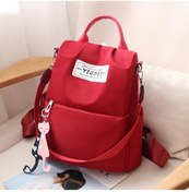 Resim Yeni Kadın Hırsızlığa Karşı Sırt Çantası Moda Basit Düz Renk Okul Çantası Oxford Kumaş Omuz Çantası Red Kırmızı 