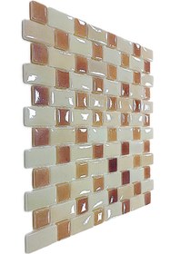 Resim MozaiKristaL Tüm yüzeyler için, 25x50x5mm. P. Krem-P. Kahve 31.5x31.5cm. Fileli Cam Mozaik (10 File=1m2 Fiyatı) 