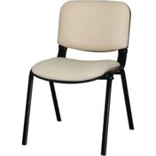 Resim Ofiscombin Ofis Büro Bekleme Misafir Çalışma Konferans Koltuğu Form Sandalye Krem Deri 00047499862 