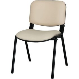 Resim Ofiscombin Ofis Büro Bekleme Misafir Çalışma Konferans Koltuğu Form Sandalye Krem Deri 00047499862 
