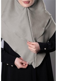 Resim Hürrem Bone Taş Pratik Hazır Geçmeli Tesettür Eşarp Pamuk Caz Kumaş Çift Katlı Çapraz Hijab 2304 46 