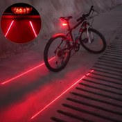 Resim 5 LED ve 2 Lazer Işın Bisiklet Arka Lambaları - ABS'den yapılmış, Koltuk direğine monte edilmiş, Pil ile çalışır (AAA piller dahil değildir) 