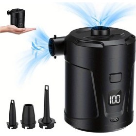 Resim Willowhaven Siyah Kablosuz Taşınabilir Çift Amaçlı Elektrikli Hava Pompası Yüzme Havuzu Şişme Yatak Ve Simit İçin 