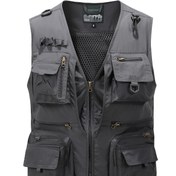 Resim Erkek Taktik Yelek Çoklu Cep ile - Nefes Alabilir, Esnemez Polyester Kumaş, Balıkçılık, Yürüyüş, Bisiklet ve Günlük Aktiviteler için Mükemmel, Günlük Giyim Yelek|Fonksiyonel Yelek|Cepli Ves 