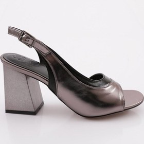 Resim Dgn 834-23y Kadin Kalin Bantli Topuklu Sandalet 834-1922-R13855 Platin 