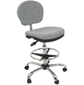 Resim Arz Gri Keten Kumaş Kasiyer Koltuğu Gri 