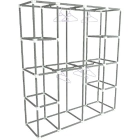 Resim Beyaz Pazar Bez Dolap Metal Profilli Lüx Handy Geniş Model Gardırop Gri 