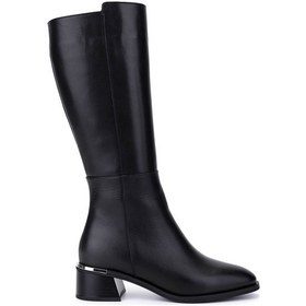Resim Tamer Tanca Kadın Hakiki Deri Siyah Topuklu Çizme 488 490 Bn Czm Sk25-26 Sıyah Siyah 