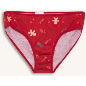 Resim DeFacto %100 Pamuklu Yılbaşı Temalı Penye Slip Külot Kız Çocuk G4005A825WN 