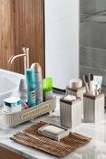 Resim Sas Haus Lines Serisi Açık Gri Banyo Seti, 5 Parça Akrilik Organizer, Sabunluk, Diş Fırçalık, Pamukluk Takımı 