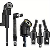 Resim 6 Adet Sağ Açılı Matkap Uyarıcı Seti, 3 360° Dönebilir 1/4 3/8 1/2 Darbe Sınıfı Anahtar Uyarıcıları, 2 Şeffaf Uç 105° Açılı Matkap Uyarıcıları, 90° Yükseltilmiş Matkap Uçları - Çok Yönlü Matkap Gereksinimlerine Uygun Dayanıklı Çelik Yapı, Matkap Aksesuarları | Çok Yönlü Matkap Seti | Dayanıklı Matkap Uçları, Matkap Aksesuarları 