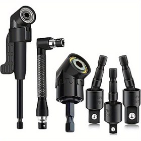 Resim 6 Adet Sağ Açılı Matkap Uyarıcı Seti, 3 360° Dönebilir 1/4 3/8 1/2 Darbe Sınıfı Anahtar Uyarıcıları, 2 Şeffaf Uç 105° Açılı Matkap Uyarıcıları, 90° Yükseltilmiş Matkap Uçları - Çok Yönlü Matkap Gereksinimlerine Uygun Dayanıklı Çelik Yapı, Matkap Aksesuarları | Çok Yönlü Matkap Seti | Dayanıklı Matkap Uçları, Matkap Aksesuarları 