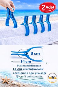 Resim MixmioLife Plaj Şezlong Mandalı Rüzgar Önleyici 14cm XXL Havlu Tutucu Mandal Güçlü Plastik Şezlong Klipsi 2ADET 
