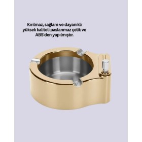 Resim Tp Buğz Çakmak Entegreli Küllük Yeniden Doldurulabilir Metal Gövde 
