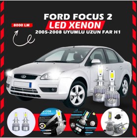Resim SHOOPLAA Ford Focus 2 2005-2008 Uzun Far Uyumlu Şimşek Etkili Led Xenon Performance Series H1 