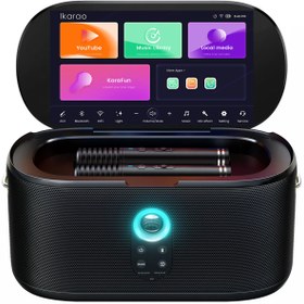 Resim Ikarao Partybox Shell S1 280W Karaoke Bluetooth Hoparlör Seti, Dahili 10.1" Tablet, 2 Adet Mikrofon 