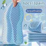 Resim 6 adet Yazlık Taze Doku Tabanlıkları - Nefes Alabilen, Yumuşak, Stres Giderici, Tüm Ayakkabılar İçin Yumuşak ve Rahat, Tekrar Kullanılabilir, Mor/Mavi, Polyester Kumaşlı Hücre Tasarımı ile Hava Akışını Geliştirmek İçin Tabanlıklar|Rahat Tabanlıklar|Nefes Alabilen Malzeme, Ayakkabı İçi Tabanlıklar 