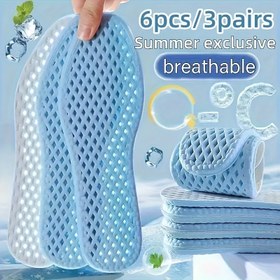 Resim 6 adet Yazlık Taze Doku Tabanlıkları - Nefes Alabilen, Yumuşak, Stres Giderici, Tüm Ayakkabılar İçin Yumuşak ve Rahat, Tekrar Kullanılabilir, Mor/Mavi, Polyester Kumaşlı Hücre Tasarımı ile Hava Akışını Geliştirmek İçin Tabanlıklar|Rahat Tabanlıklar|Nefes Alabilen Malzeme, Ayakkabı İçi Tabanlıklar 
