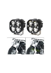 Resim Offroad Motosiklet Uyumlu Turuncu Beyaz Modlu Sis Lambası Metal Kasa 2 Adet 
