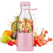 Resim Mini Elektrikli Blender 380ml Meyve Suyu Kupası 6 Smoothie Milkshake Suyu İçin 6 Bıçak, Pembe 