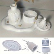 Resim Dnejiu Reçine Döküm Kalıpları 3'lü Set, DIY Epoksi, Alçı, Beton El Sanatları, Ev Dekorasyonu Oluşturma Seti için Düzensiz Tepsi ve Vazo Kalıpları ile Silikon Saklama Kutusu 