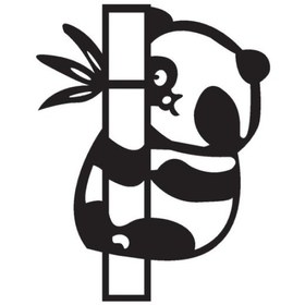 Resim Panda Ve Bambu Sticker 30 X 39 Cm 