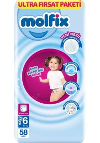 Resim Molfix Külot Bez Ultra Fırsat Paketi 6 Beden 15+ Kg 58 Adet 