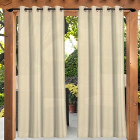Resim 1 Panelli Dış Mekan Perdesi, UV ve Solmaya Karşı Dayanıklı, Gazebo, Veranda, Pergola için Güneş Engelleyici Gizlilik Perdesi, Krem 