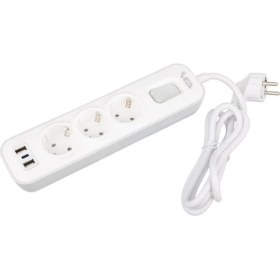 Resim VNDB55 VE-NOVA103U A Class 3lü 2 Usbli Anahtarli 1.5 Metre Akim Korumali Grup Priz (Made In Mal 