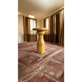 Resim Wooden Ahşap Tekli Mantar Yan Sehpa Modern Tütün Renk Fiskos 