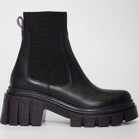 Resim Valmenti Kadın Siyah/mor Hakiki Deri Casual Bot 775 8035 Bn Bot Sk23/24 Mor - Siyah 