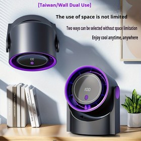Resim 5.1 İnç Şarj Edilebilir Masaüstü Fan, 100 Hız, Sessiz Güçlü Hava Akışı, LED Dijital Ekran - Ofis, Yatak Odası, Mutfak, Seyahat ve Kamp İçin Taşınabilir USB Güçlü Fan, Kompakt Tasarım, USB Şarj, Lityum Pil, Taşınabilir Fan | Modern Tasarım | USB Şarjlı Fan, Masaüstü Fan 