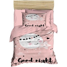 Resim Yenidoğan Kız Bebek Nevresim Takımı &amp;#37;100 Pamuklu Good Night 