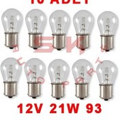 Resim Skauto 10'Lu 12V 93 P21W Tek Duy Park Stop Sinyal Ampul BA15S 