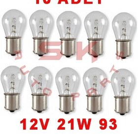 Resim Skauto 10'Lu 12V 93 P21W Tek Duy Park Stop Sinyal Ampul BA15S 