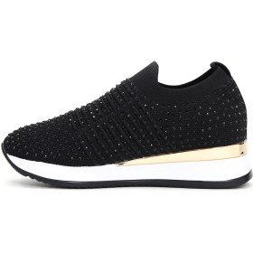 Resim Derimod Zero Kadın Siyah Kalın Tabanlı Taşlı Sneaker 26PFD43006F 
