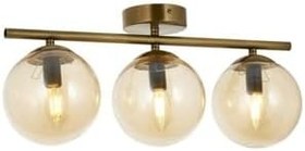 Resim Lambadar Spor Plafonyer Model Modern Glop Bal Camlı Üçlü Avize Gold Tek Ebat 0077-3Goldglopbalcam 