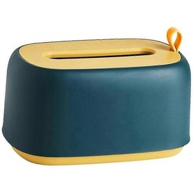 Resim Mendil Tutucu Mendil Kutusu Tuvalet Kağıdı Dispenseri Mendil Kutusu Tezgah Üstü Masa Mavi 