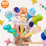 Resim 50 karikatür el tipi balonlar, kendinden yapışkanlı alüminyum film malzeme, çeşitli temalı parti süslemeleri için uygun, tatil toplantıları, oyun etkinliği hediyeleri vb. - fotoğraf aksesuarları 