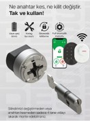 Resim Desi Utopic RX Anahtar Üzerine Takılan WiFi Akıllı Kilit Parmak İzi Akıllı Kapı Kilidi 